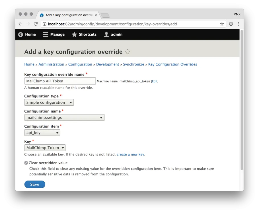 Key Override Create
