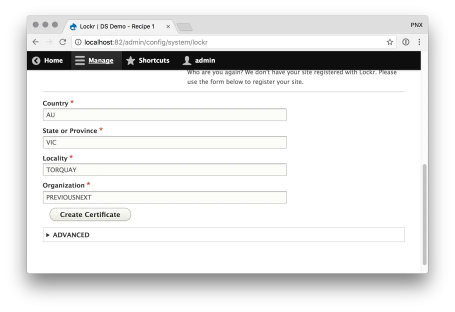 Lockr Create Auth Certificate