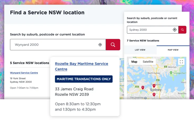 Service NSW Search
