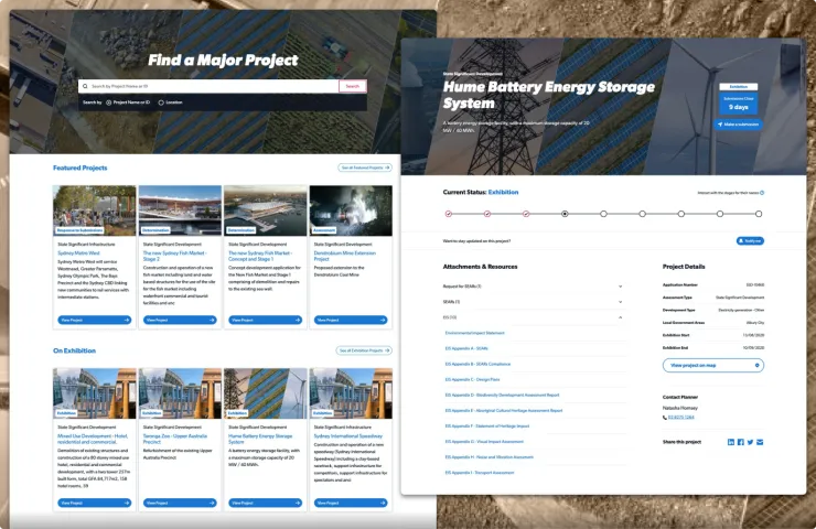 Department of Planning and Environment  planning portal website landing pages