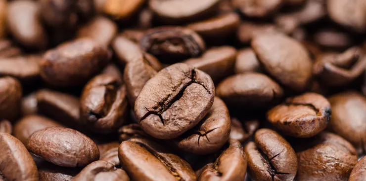 Close up image of coffee beans