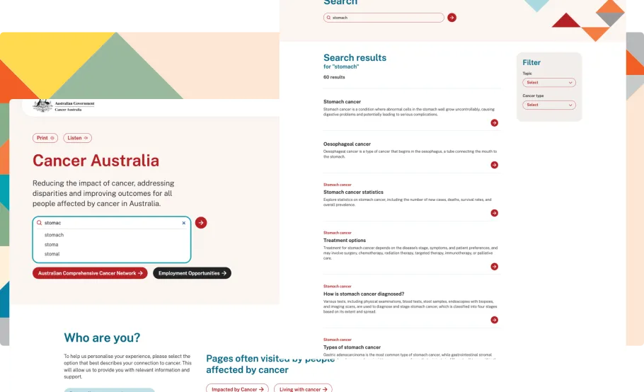 OpenSearch on Cancer Australia website