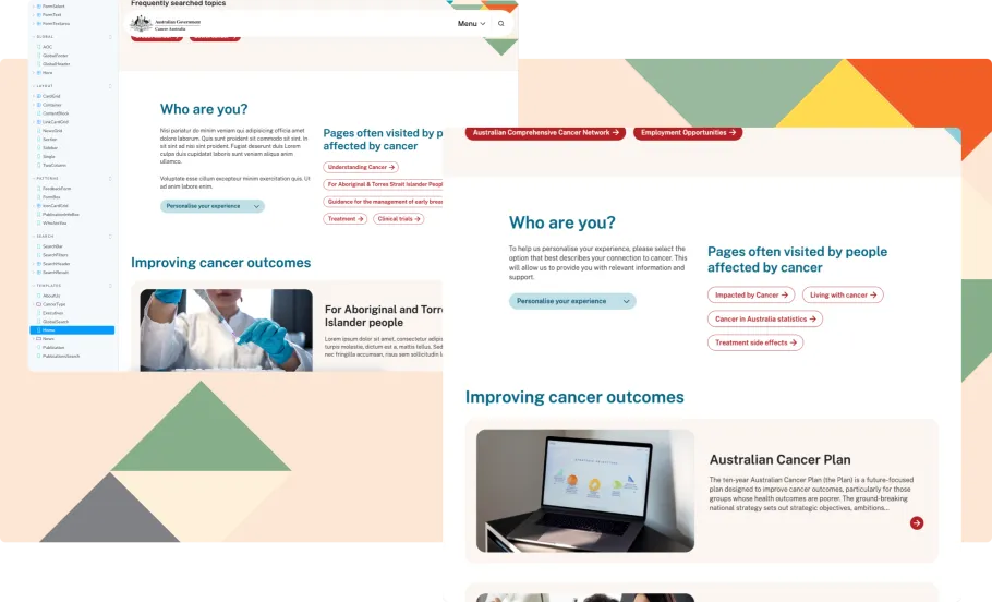Use of Storybook on the Cancer Australia website