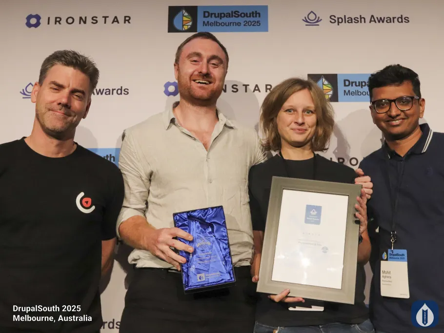 The PreviousNext team receive a Splash Award for the Catholic Schools NSW website