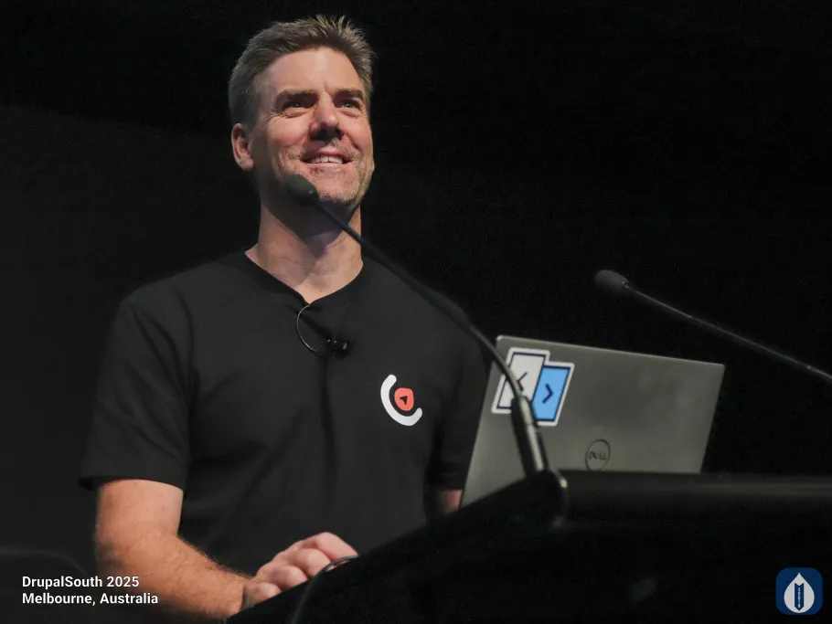Lee Rowlands presents at DrupalSouth conference in Melbourne