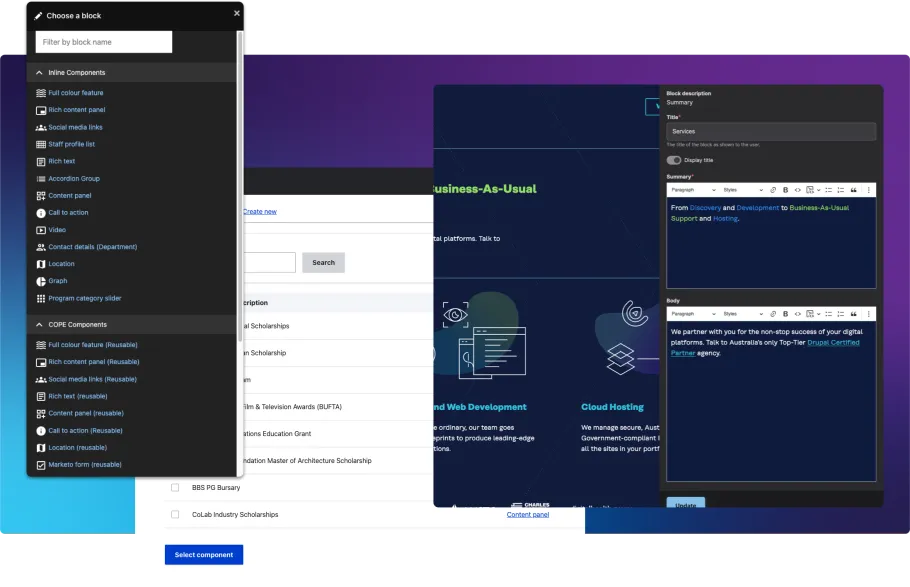 Layout Builder components