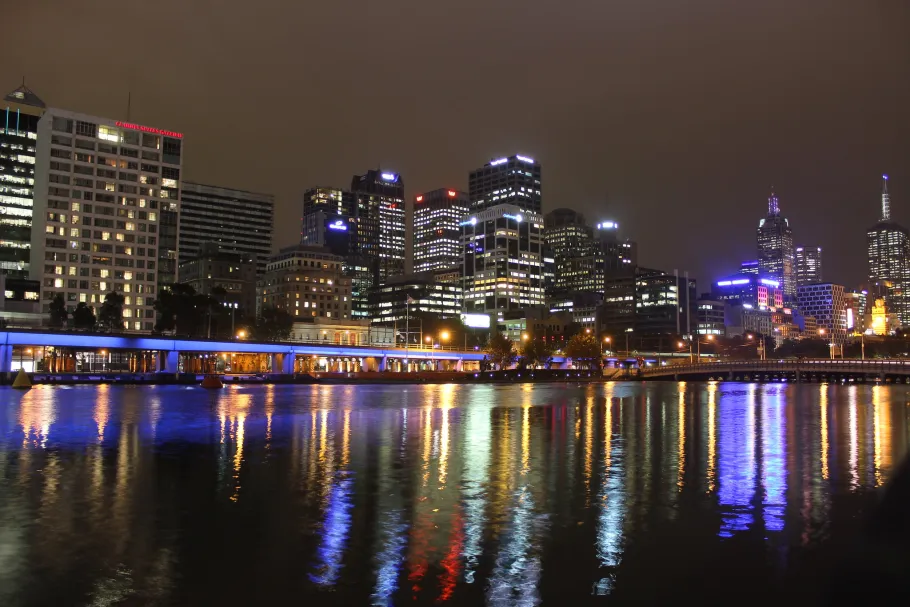 Melbourne nighttime skyline