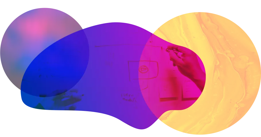 An abstract image representation of collaboration during a workshop