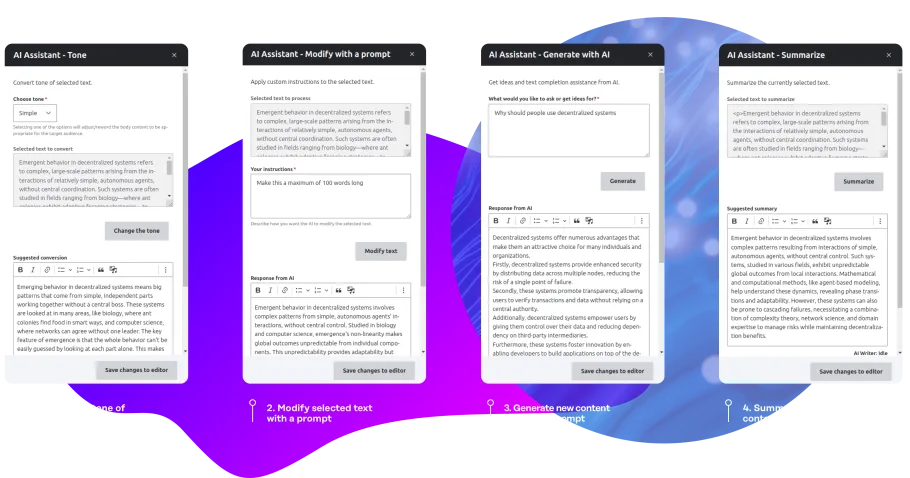 GenAI CKEditor Options