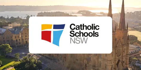 CSNSW Logo in colour on a church background