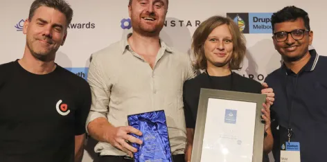 The PreviousNext team receive a Splash Award for the Catholic Schools NSW website