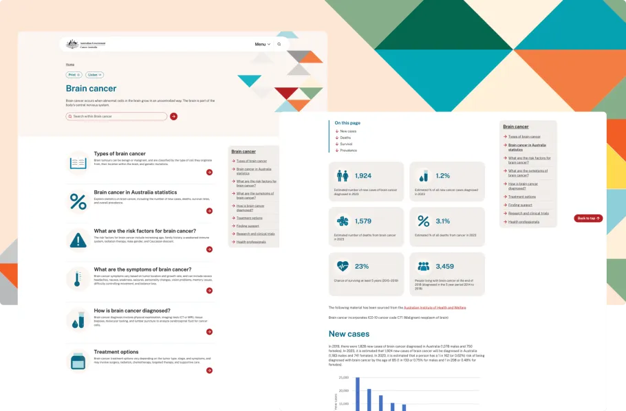 Cancer types on the Cancer Australia website