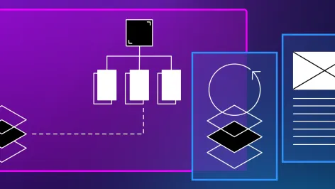 An illustration representing systems and stacks