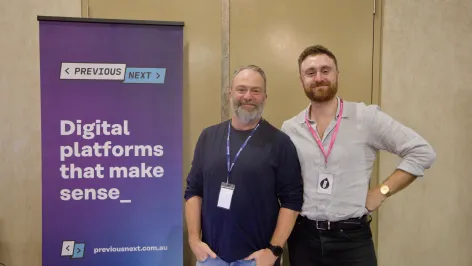 PreviousNext staff at conference booth